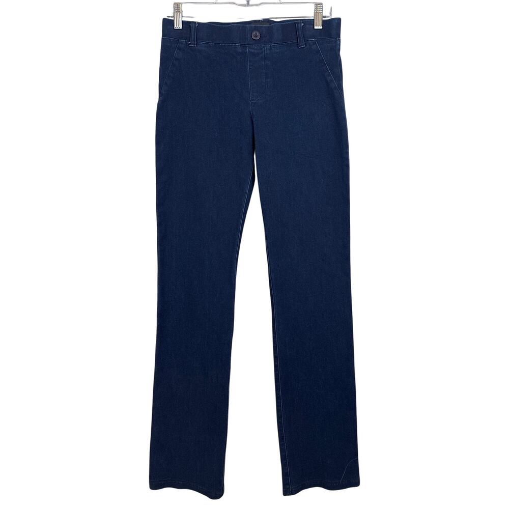 Betabrand Womens S Blue Denim Pull-On Straight Leg Casual Pants Travel